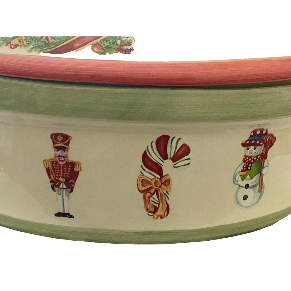 Radko Christopher's Tree Oval Covered Casserole Dish 2.5 Qt Christmas